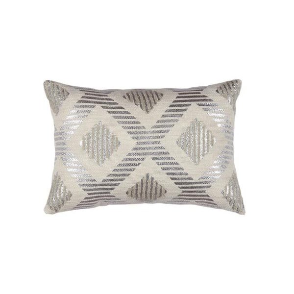 Pasargad Home Pasargad Home PCH-216-2 15.75 x 23.50 in. Grand Canyon Metallic Foil Print Pillow - Silver PCH-216-2